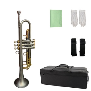 Trompeta Profesional en Sib, Acabado Plateado Antiguo, Instrumento <span class=keywords><strong>de</strong></span> Latón Premium para Adultos y Principiantes - Product Image 2