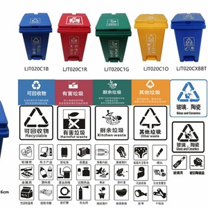 Contenedor de Basura con Pedal para Jardín de Infantes Xiamen Orange, 20L/30L, Combinable para Clasificación, 60L, Plástico Reforzado, Fabricante - Product Image 2