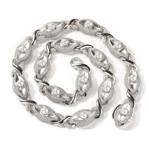 Collier personnalisé Hip-hop <span class=keywords><strong>Rap</strong></span> avec zircon étincelant, yeux en cristal de glace et yeux en perles, motif infini - Product Image 1