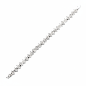 สร้อยข้อมือบาแกตต์หินเทนนิสดีไซน์ตุรกี Handcraft ขายส่งสร้อยข้อมือเงินแท้925 - Product Image 2
