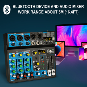 Bàn trộn âm thanh chuyên nghiệp 6 kênh BF6+ di động, điều khiển DJ/bàn trộn âm thanh 6 kênh - Product Image 3