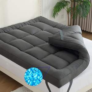 Atasan kasur busa memori robek Premium, bantal lembut halus dengan 4 tali elastis jangkar - Product Image 1