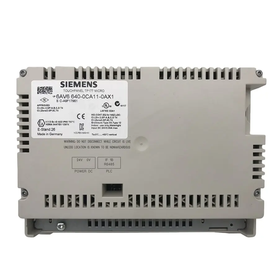Siemens 6AV6640-0CA11-0AX1 Bộ Điều Khiển Hmi Micro PLC TP177 Với Màn Hình Cảm Ứng Tích Hợp Hmi