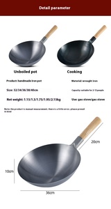 <span class=keywords><strong>Wok</strong></span> de Hierro Tradicional, <span class=keywords><strong>Wok</strong></span> Doméstico, Sartén Antiadherente, Sin Recubrimiento, Cuchara Grande, Cuchara Tipo Caballo, Especial para Estufa de Gas - Product Image 5