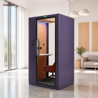 Cabine de travail insonorisée portable, station d'isolation acoustique préfabriquée, cabine téléphonique insonorisée