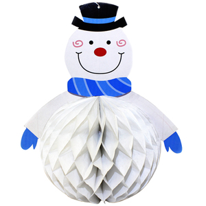 Christmas Snowman Paper Crafts Honeycomb Decorations