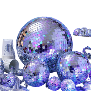 Boule à facettes disco de Noël de haute qualité, 150 mm, rose, avec techniques d'impression à paillettes - Product Image 4