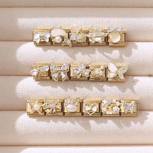 NEW Fashion Italian Charm <b>Bracelet</b> Gold Plated Stainless Steel Waterproof <b>Bracelet</b> DIY Combination Unit Italian Charm <b>Bracelet</b> - Product Image 2