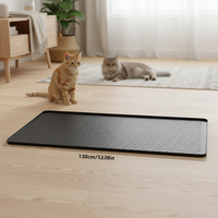 Tapis de litière pour chat d'intérieur Bartuke, moderne, simple, rectangulaire, en silicone durable, 34'' x 22'', contrôle de la dispersion, doux pour les pattes, facile à nettoyer (clair)