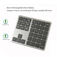   Keyboard Numerik Nirkabel Isi Ulang Tiga Mode Desain Ramping dan Senyap 35-Tombol Numpad USB Eksternal