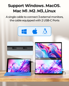 Màn hình ba màn hình 360 ° xoay 2K cảm ứng kép máy tính xách tay mở rộng tích hợp USB-C bảo vệ ba màn hình Giải pháp 3 trong 1 - Product Image 2