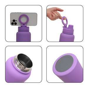 Insulated Water Bottle 500Ml Stainless Steel Screw Cap Sports Bottle With Ring Handle For Outdoor Use - Product Image 4