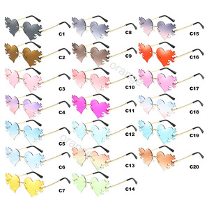 แว่นกันแดดทรงไร้กรอบสำหรับผู้หญิงผู้ชาย แว่นกันแดดโลหะทันสมัยสำหรับงานปาร์ตี้สีสันสดใส - Product Image 6