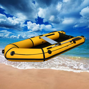 WELLSURF Bateau d'assaut gonflable 230 cm pour 2 personnes, canoë, bateau rapide avec plancher en bois pour la pêche en rivière, lac, piscine 01 Bateau d'assaut gonflable - Product Image 2
