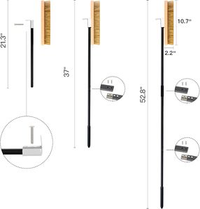 Brosse à cuivre pour four à pizza avec logo personnalisé, vente en gros d'usine, avec grattoirs en acier inoxydable, manche en aluminium, outils de cuisson durables - Product Image 2