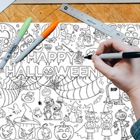 Nappe de coloriage DIY pour enfants, transfrontalière, pour fêtes d'anniversaire et Halloween