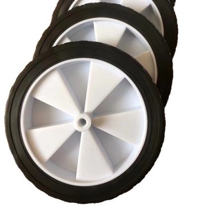 Plowing 8 Inch White <b>Trolley</b> Wheels 8mm Inner Diameter <b>Camping</b> Cart Wheel PVC Material Manual Pushcart Wheel - Product Image 5