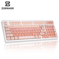 Clavier mécanique ZORNHER ZH980 95% rose crémeux avec pavé numérique, touches en gelée mignonnes, hot-swappable, rétroéclairage RGB
