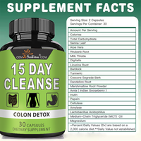 Capsules Détox Colon Nettoyant en 15 Jours OEM ODM, 30 Comprimés, Complément Alimentaire pour la Santé Intestinale, Favorise le Nettoyage du Colon