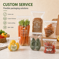 Sacs d'emballage transparents anti-buée pour fruits et légumes, personnalisables avec logo, en BOPP, sans buée, auto-adhésifs, pour produits frais