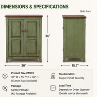 Buffet de rangement moderne de luxe en bois vert pour salon avec tiroirs