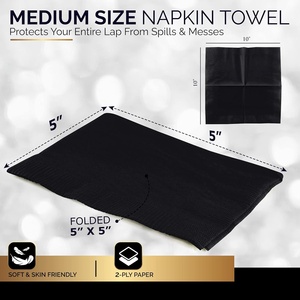 Serviettes personnalisées pour distributeur de boissons de restaurant, avec logo imprimé 1 à 3 couleurs, serviettes en papier noir - Product Image 3