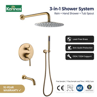 Mélangeur thermostatique encastré système de douche robinets de salle de bain noirs ensemble de douche pluie pour salle de bain