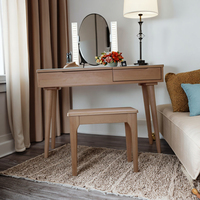 Coiffeuse moderne en bois et verre de haute qualité Coiffeuse de maquillage éclairée pour chambre à coucher ou hôtel Vente en gros