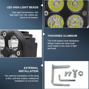 JHS Neblineros - Luces <span class=keywords><strong>LED</strong></span> Cuadradas de 3 Pulgadas y 40W para Motocicleta, Camioneta, SUV, UTV, Luces Auxiliares de Conducción Todoterreno - Product Image 2