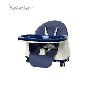 Coussin en PVC bleu réglable en hauteur en plastique rehausseur alimentation de bébé salle à manger chaise haute 4 en 1