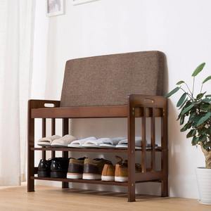 Bamboo <strong>Wooden</strong> <strong>Shoe</strong> Racks Stands Entryway <strong>Shoe</strong> <strong>Storage</strong> <strong>Bench</strong> <strong>with</strong> <strong>Cushion</strong> for Home - Product Image 5