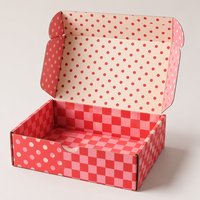 Boîte cadeau personnalisée à carreaux roses à pois, matériaux recyclés, doublure en éponge, emballage de luxe pour cadeaux de boutique, papier