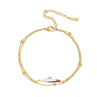 YIREPIN Gros Palestine Drapeau Charme En Acier Inoxydable Chaîne Bracelets Émail Palestine Carte Charme Cubain Chaîne Bracelet