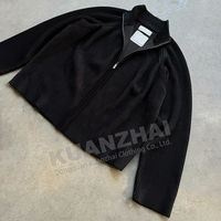 Veste pull zippée tricotée sur mesure de haute qualité, coupe ample, effet délavé, épaules tombantes, pour homme, idéale pour l'hiver – Fabricant