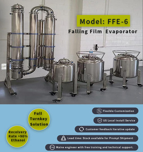 Solution clé en main, évaporateur à film tombant en acier inoxydable 304, 200 L/h, certifié ASME, alimenté à l'huile - Product Image 4