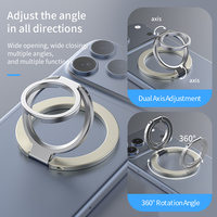 Support de téléphone magnétique pliable en alliage d'aluminium JILIAN, double face, réglable à 360°, en forme de Z, avec anneau de maintien pour doigt – Vente en gros