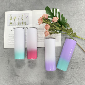 Tall Skinny Travel Cách Nhiệt Hai Màu Ombre Các Loại Màu 20Oz Cốc Nước Thăng Hoa Trống Với Nắp Và Ống Hút Chống Nước - Product Image 1