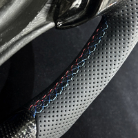 Volant en cuir perforé brillant en fibre de carbone avec LED pour BMW E90 E84 X1 Série 3