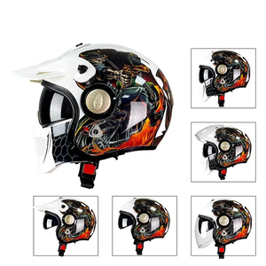 <span class=keywords><strong>Casque</strong></span> de <span class=keywords><strong>moto</strong></span> de haute qualité certifié DOT, unisexe, en ABS, à face ouverte, pour la sécurité hors route et la course - Product Image 3