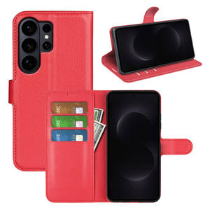 เคสหนังฝาพับทรงกระเป๋าเงินลายลิ้นจี่ PU 9สีสำหรับ Galaxy S26 Ultra - Product Image 6