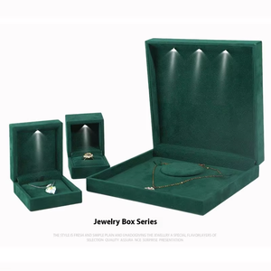 Eco -friendly Luxury <b>Ring</b> <b>Box</b> Wholesale Plastic Velvet Jewelry <b>Box</b> Presentation with LED Light Square Jewelry Packaging <b>Box</b> - Product Image 4