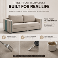 Ensemble de canapés modulaires en cuir PU minimaliste haut de gamme, beige, pour KTV, bar, salle VIP, usage commercial