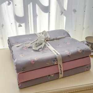 A-class Knitted Cotton Washed <strong>Double</strong>-layer Yarn Four Piece Set <strong>Small</strong> Floral Duvet Cover Bed Sheet <strong>Small</strong> Fresh Three Piece Set - Product Image 5