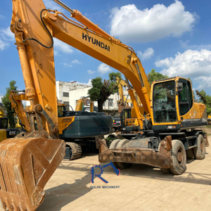 Excavatrice sur chenilles Hyundai 210 d'occasion en excellent état, pompe, roulement, boîte de vitesses, moteur d'origine du distributeur Poclain Corée - Product Image 1