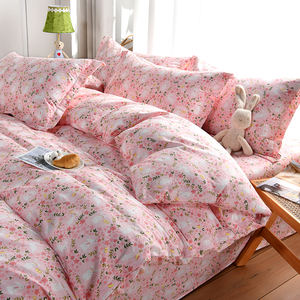 طقم لحاف من أربع قطع A3L مصنوع من القطن الخالص المقاوم للماء لموسم الخريف مع ملاءة سرير وغطاء لحاف - Product Image 6