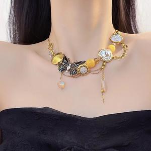 Design de mode filles argent dessin bijoux tour de cou Cool bijoux élégant fée papillon collier - Product Image 3