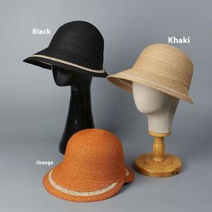 2025 New Arrival Raffia Straw Sunshade Hat Elegant Wide Brim <b>Sunscreen</b> Holidays Casual Straw Sombrero Hat - Product Image 1