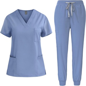Ensemble d'uniformes médicaux légers et extensibles pour clinique, pantalon de jogging, col montant, pour infirmières et personnel hospitalier - Product Image 6