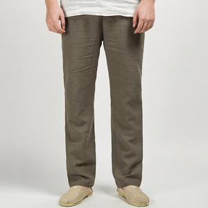 <span class=keywords><strong>Pantaloni</strong></span> Casual <span class=keywords><strong>da</strong></span> <span class=keywords><strong>uomo</strong></span> in cotone <span class=keywords><strong>di</strong></span> <span class=keywords><strong>lino</strong></span>, nuovi <span class=keywords><strong>pantaloni</strong></span> larghi in stile cinese, con vita media, larghi e leggeri - Product Image 3