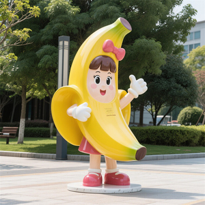 Escultura de Chica con Plátano D052, Estatua de Arte Personalizada de Tamaño Real para Decoración de Vestíbulos de Hoteles, Plazas Públicas, Decoración Artística, Venta al Por Mayor - Product Image 1